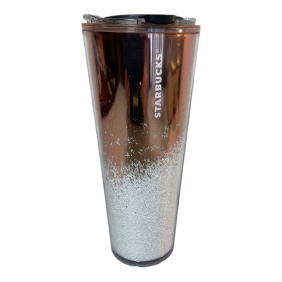 Starbucks Other - Starbucks Rose Gold Silver Glitter Ombre Travel Tumbler Coffee Cup